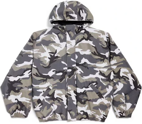 Balenciaga FW24 Jaket Ski Abu Camo Hoodie Zip Seri Skiwear 813160TRL081240 Order Balenciaga FW24 Jaket Ski Abu Camo Hoodie Zip Seri Skiwear 813160TRL081240