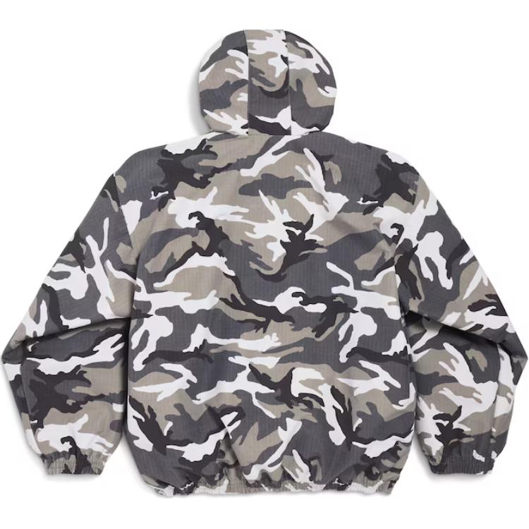 Lookbook Balenciaga FW24 Jaket Ski Abu Camo Hoodie Zip Seri Skiwear 813160TRL081240
