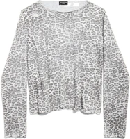 Balenciaga FW24 Grey Leopard Print Knit Pullover Crewneck Unisex Sweater. 793653T33322135 Balenciaga FW24 Grey Leopard Print Knit Pullover Crewneck Unisex Sweater. 793653T33322135