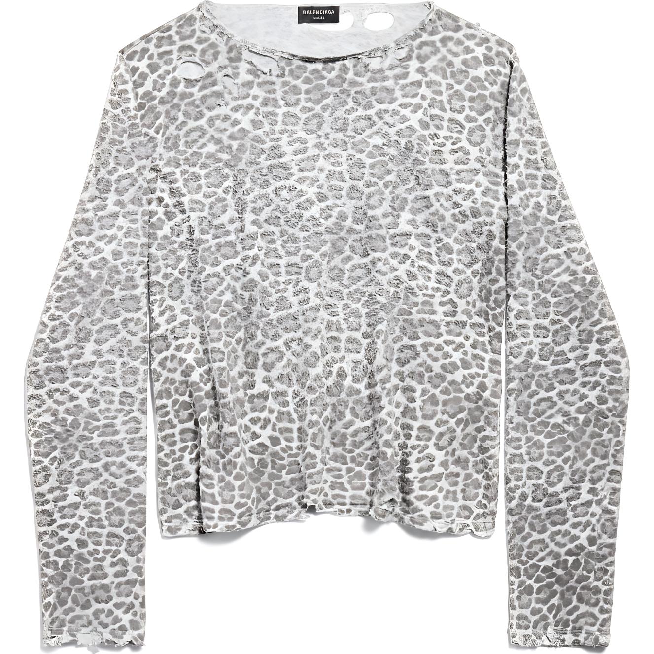 Balenciaga FW24 Grey Leopard Print Knit Pullover Crewneck Unisex Sweater. 793653T33322135 圖 2