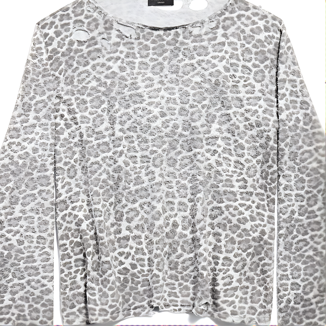 Balenciaga FW24 Grey Leopard Print Knit Pullover Crewneck Unisex Sweater. 793653T33322135 圖 4
