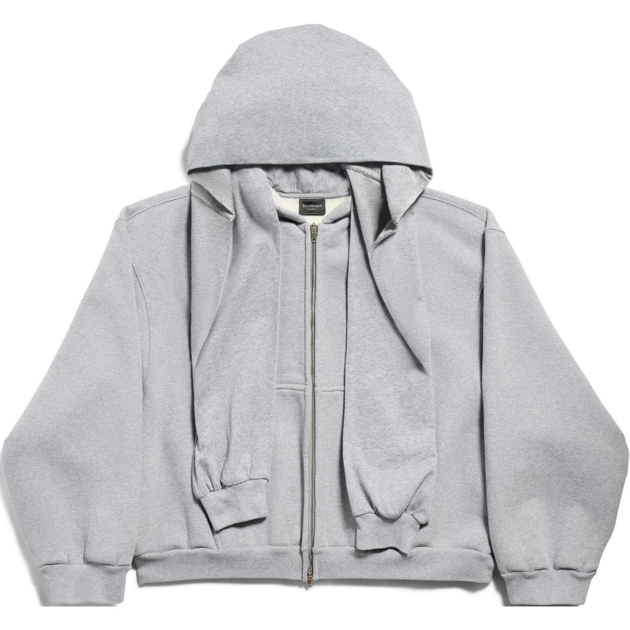 Balenciaga FW24 Grey Oversized Hoodie Zip-Up Unisex Long Sleeve Sweater. 799463TQVX11300 圖 2