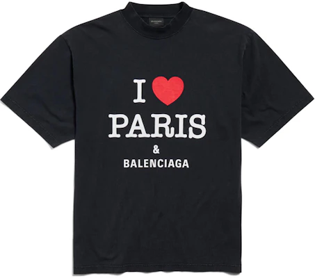 Balenciaga FW24 Heart Logo Print Black Unisex Casual Crewneck T-Shirt. 764235TRVU91041 Order Balenciaga FW24 Heart Logo Print Black Unisex Casual Crewneck T-Shirt. 764235TRVU91041