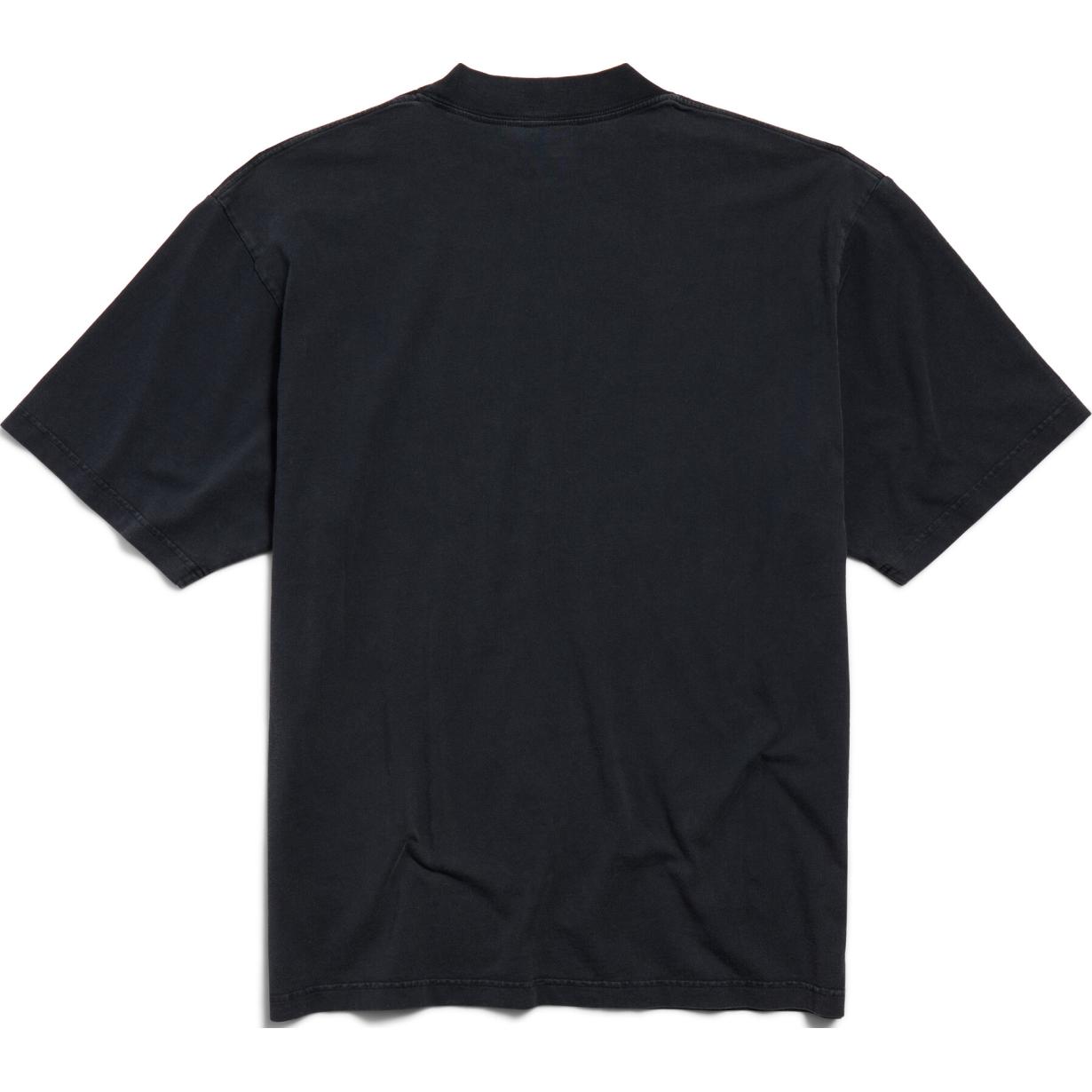 Lookbook Balenciaga FW24 Heart Logo Print Black Unisex Casual Crewneck T-Shirt. 764235TRVU91041