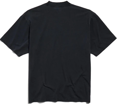 Balenciaga FW24 Heart Logo Print Black Unisex Casual Crewneck T-Shirt. 764235TRVU91041 Lookbook Balenciaga FW24 Heart Logo Print Black Unisex Casual Crewneck T-Shirt. 764235TRVU91041