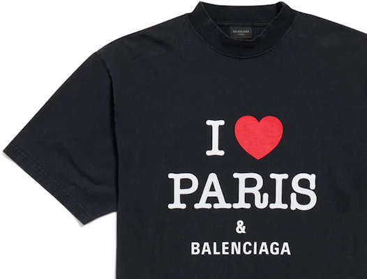 Balenciaga FW24 Heart Logo Print Black Unisex Casual Crewneck T-Shirt. 764235TRVU91041 Shop Balenciaga FW24 Heart Logo Print Black Unisex Casual Crewneck T-Shirt. 764235TRVU91041