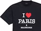 Shop Balenciaga FW24 Heart Logo Print Black Unisex Casual Crewneck T-Shirt. 764235TRVU91041