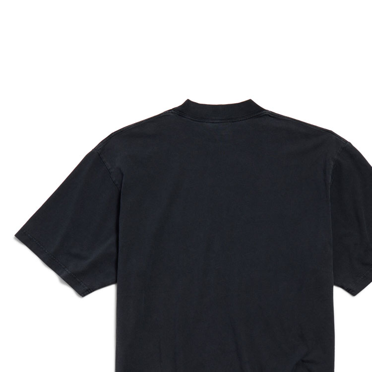 Details for Balenciaga FW24 Heart Logo Print Black Unisex Casual Crewneck T-Shirt. 764235TRVU91041