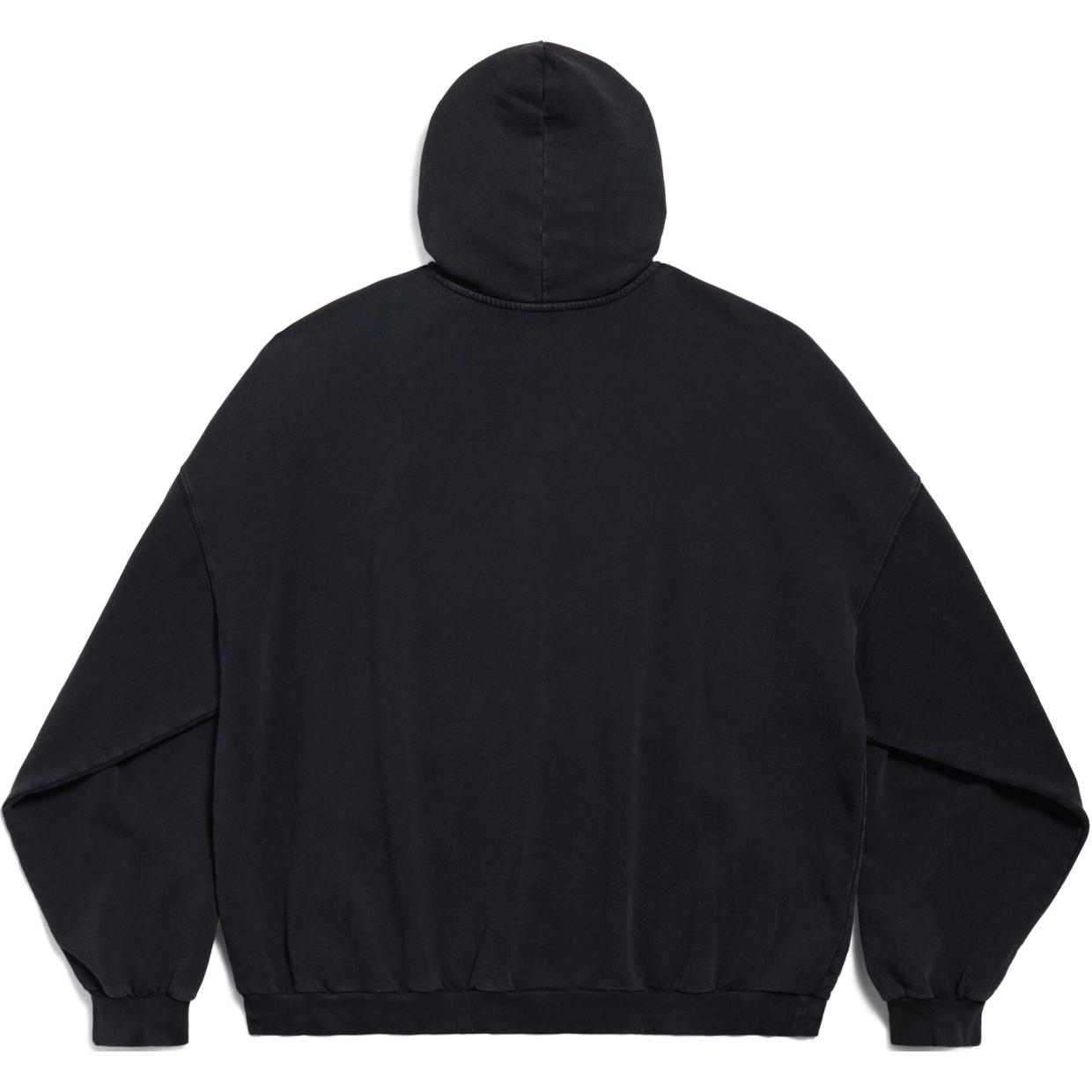 Lookbook バレンシアガ FW24 レターハートプリントフーディー ユニセックス ルーズフィット ブラック 803265TRVM61041