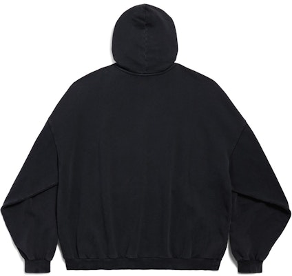 Balenciaga FW24 Hoodie Unisex Hitam Motif Letter Heart Longgar. 803265TRVM61041 Lookbook Balenciaga FW24 Hoodie Unisex Hitam Motif Letter Heart Longgar. 803265TRVM61041