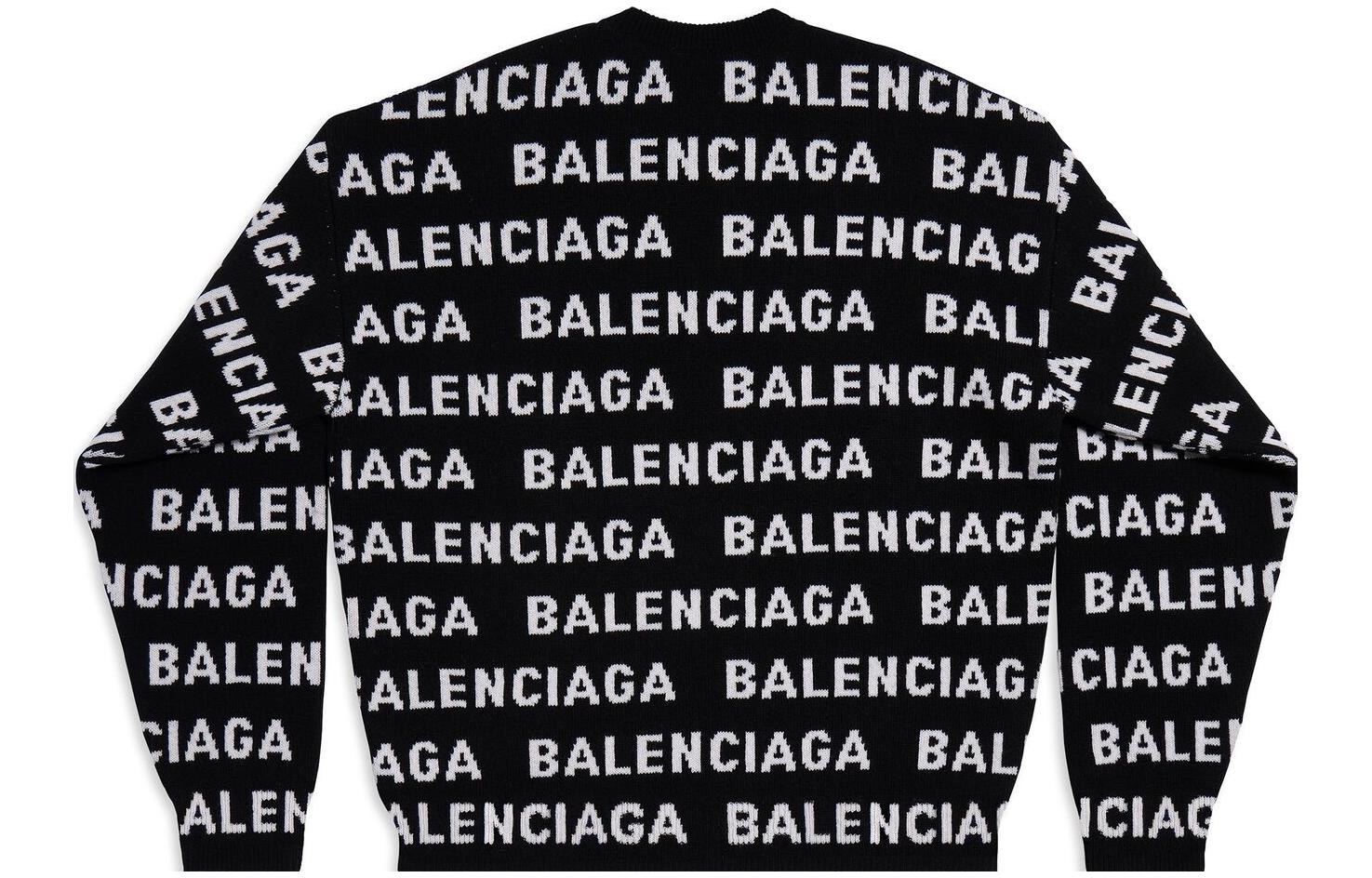 Lookbook Balenciaga FW24 Letter Logo Knit Pullover Sweater Black 761596T16731070