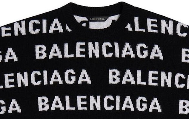 Balenciaga FW24 Letter Logo Knit Pullover Sweater Black 761596T16731070 Shop Balenciaga FW24 Letter Logo Knit Pullover Sweater Black 761596T16731070