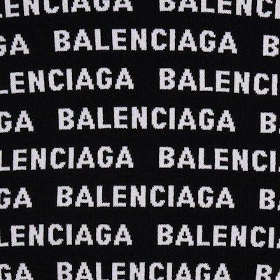Balenciaga FW24 Letter Logo Knit Pullover Sweater Black 761596T16731070 Details for Balenciaga FW24 Letter Logo Knit Pullover Sweater Black 761596T16731070