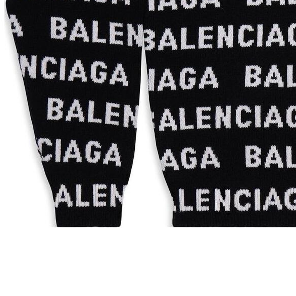 Sizing Balenciaga FW24 Letter Logo Knit Pullover Sweater Black 761596T16731070