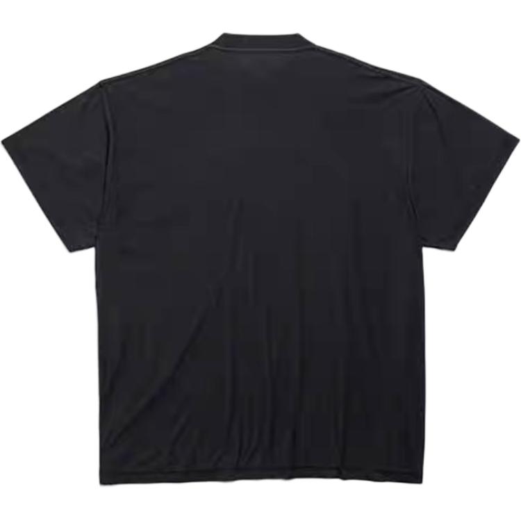 Lookbook 巴黎世家FW24字母印花黑色宽松版男款圆领T恤. 787358TQVJ41750