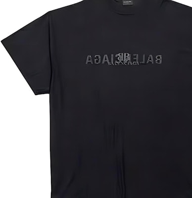 巴黎世家FW24字母印花黑色宽松版男款圆领T恤. 787358TQVJ41750 Details for 巴黎世家FW24字母印花黑色宽松版男款圆领T恤. 787358TQVJ41750