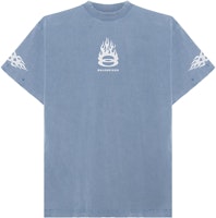 Balenciaga FW24 Letter Print Crewneck T-Shirt Regular Fit Men’s Light Blue. 787349TQVW74164 Balenciaga FW24 Letter Print Crewneck T-Shirt Regular Fit Men’s Light Blue. 787349TQVW74164