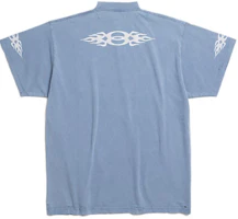 Lookbook Balenciaga FW24 Letter Print Crewneck T-Shirt Regular Fit Men’s Light Blue. 787349TQVW74164