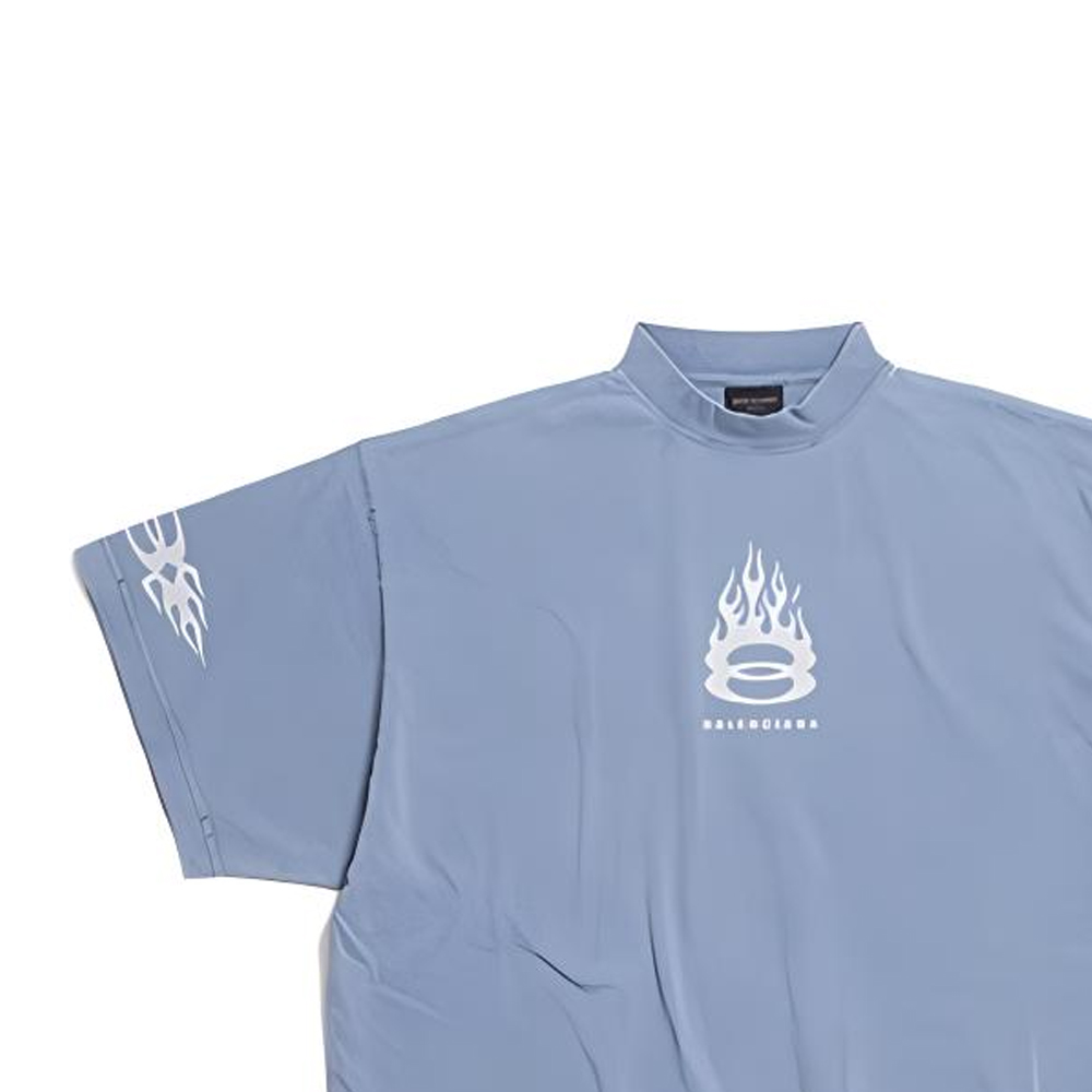 Purchase Balenciaga FW24 Letter Print Crewneck T-Shirt Regular Fit Men’s Light Blue. 787349TQVW74164