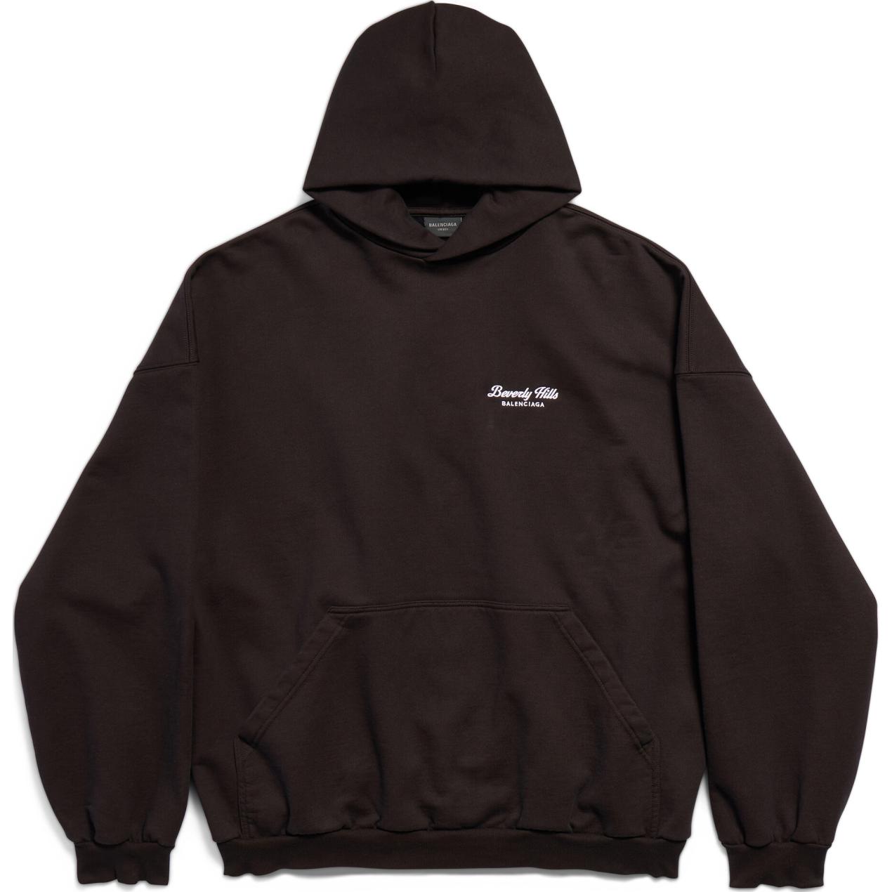 Order Balenciaga FW24 Hoodie Oversized Unisex Hitam dengan Motif Huruf. 739024TQVS79034