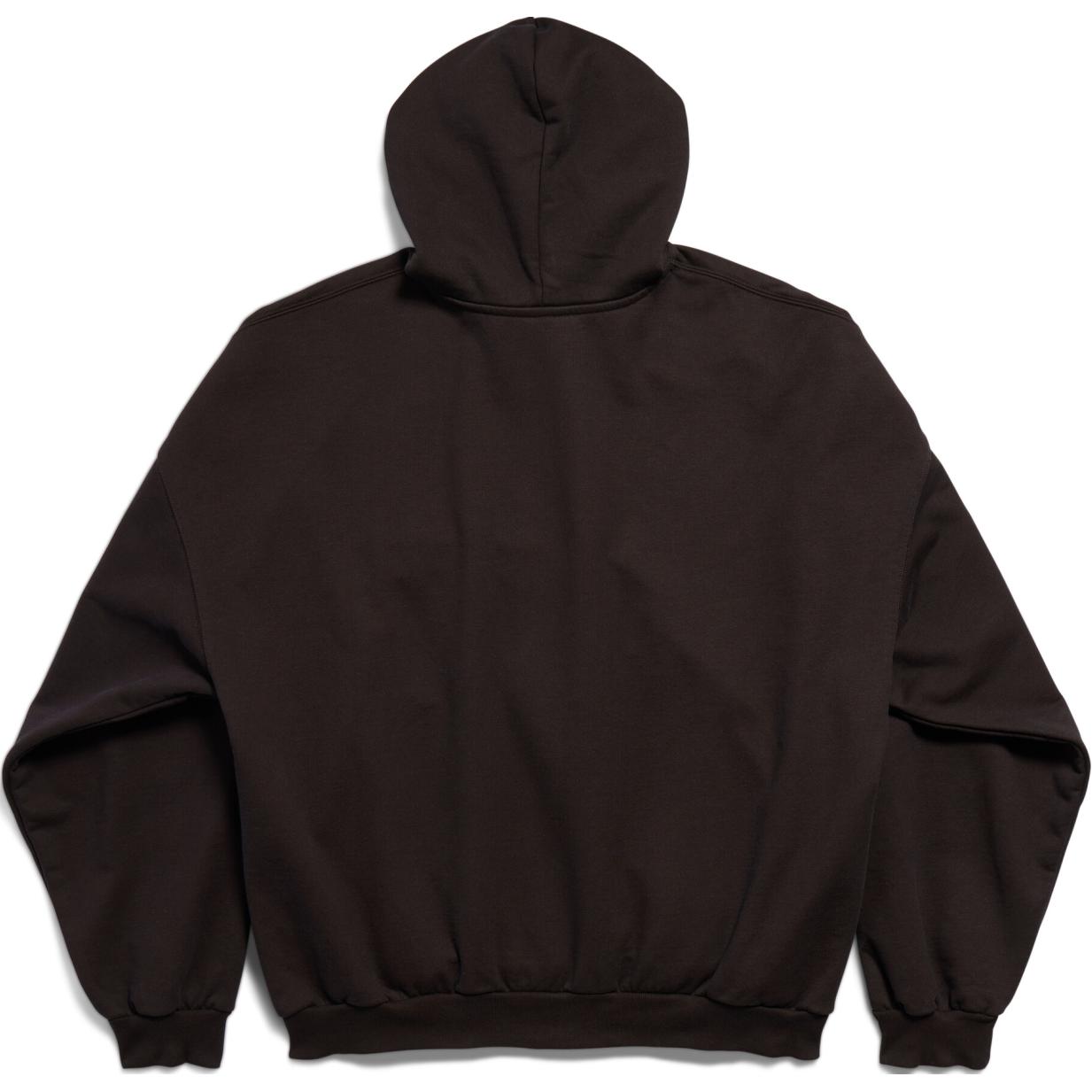 Lookbook Balenciaga FW24 Hoodie Oversized Unisex Hitam dengan Motif Huruf. 739024TQVS79034