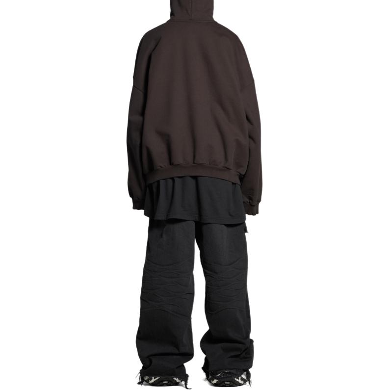 Shop Balenciaga FW24 Hoodie Oversized Unisex Hitam dengan Motif Huruf. 739024TQVS79034