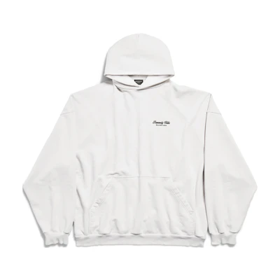 Balenciaga FW24 Letter Print Oversized Hoodie Unisex White 739024TQVS73307
