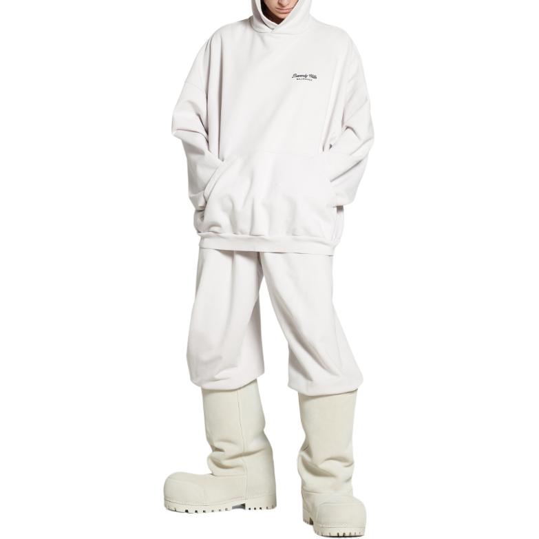 Balenciaga FW24 Letter Print Oversized Hoodie Unisex White 739024TQVS73307 圖 4