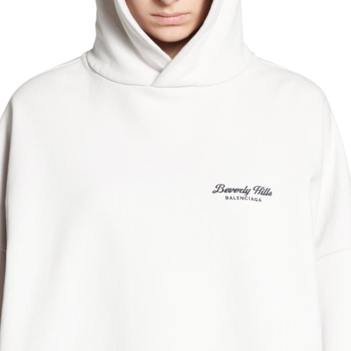 Balenciaga FW24 Letter Print Oversized Hoodie Unisex White 739024TQVS73307 圖 7
