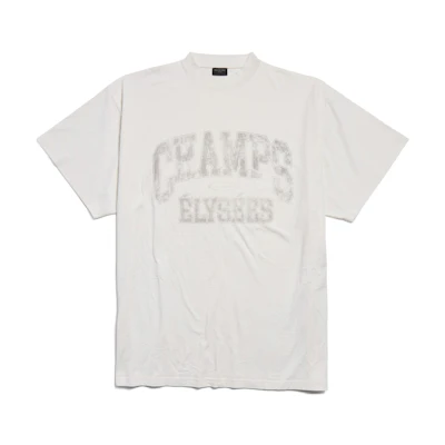Balenciaga FW24 Letter Print White Oversized Unisex T-Shirt 787349TRVN19016