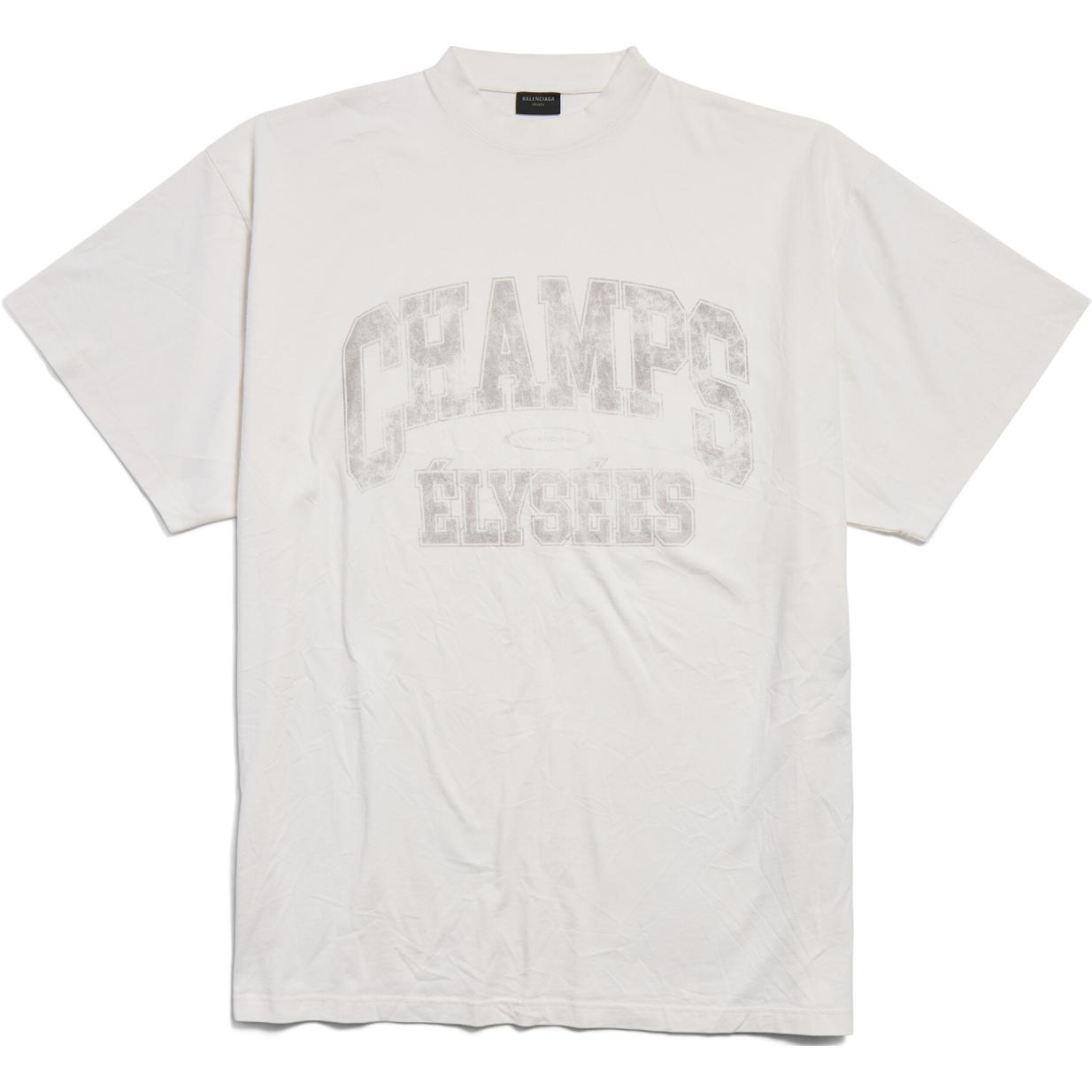 Order 巴黎世家FW24字母印花白色宽松男女同款T恤 787349TRVN19016