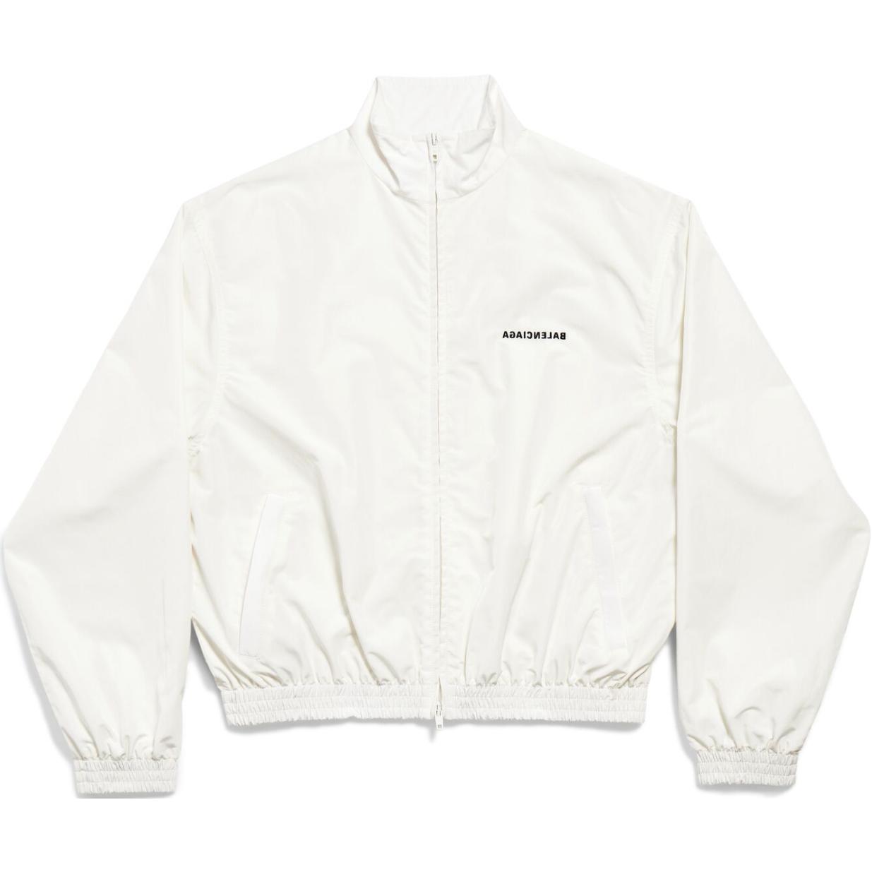 Balenciaga FW24 Letter Print Zip-Up High-Neck Jacket Unisex White 790745TPQ389000