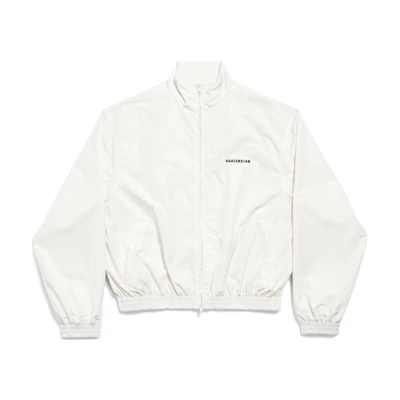 Balenciaga FW24 Letter Print Zip-Up High-Neck Jacket Unisex White 790745TPQ389000