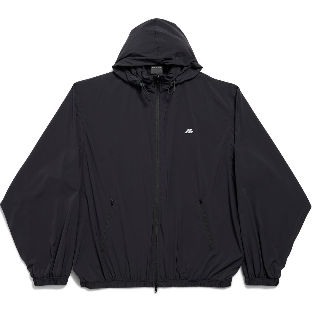 Balenciaga FW24 Letter Print Zip-Up Hoodie Jacket Regular Fit  Black 794783TQO351000