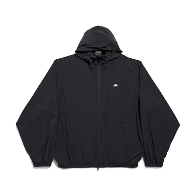 Balenciaga FW24 Letter Print Zip-Up Hoodie Jacket Regular Fit Black 794783TQO351000