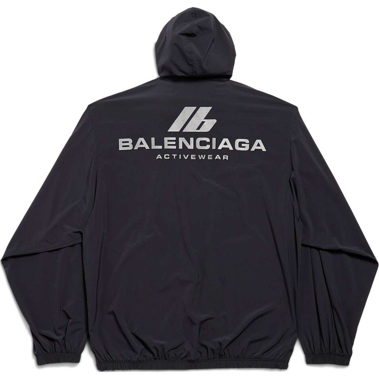 Balenciaga FW24 Letter Print Zip-Up Hoodie Jacket Regular Fit  Black 794783TQO351000 圖 3