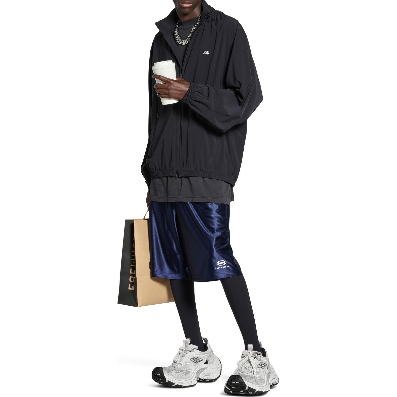 Balenciaga FW24 Letter Print Zip-Up Hoodie Jacket Regular Fit  Black 794783TQO351000 圖 4