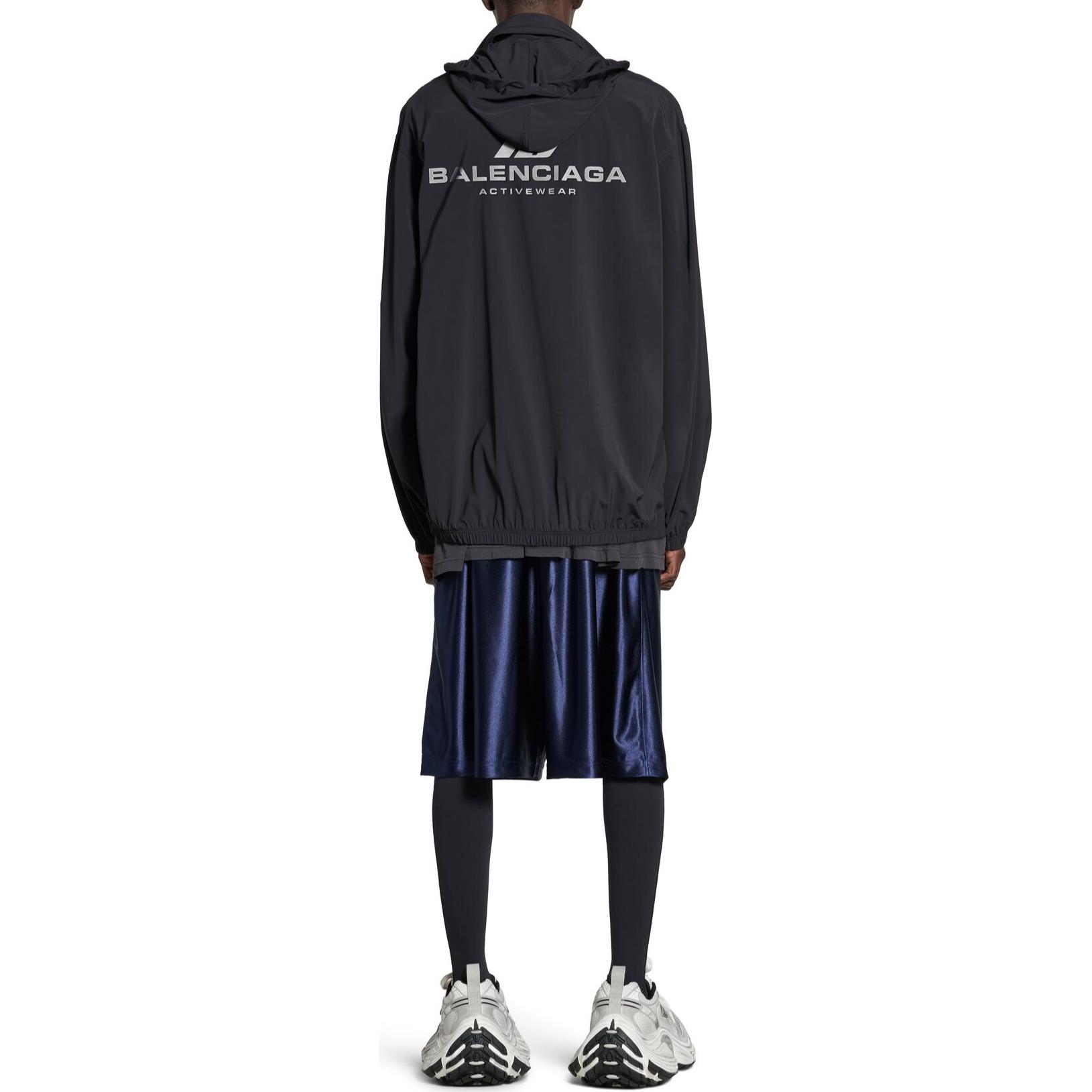 Balenciaga FW24 Letter Print Zip-Up Hoodie Jacket Regular Fit  Black 794783TQO351000 圖 5