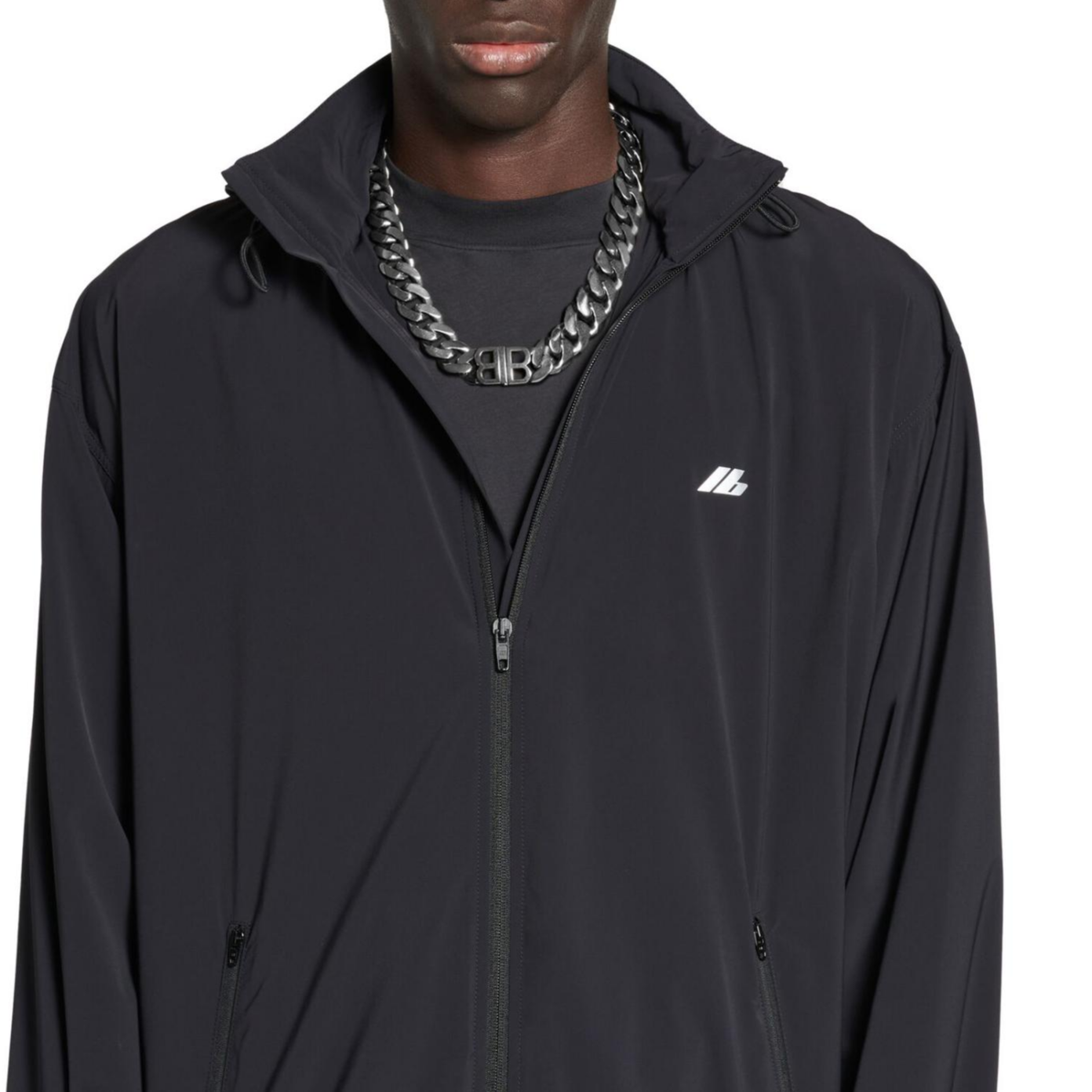 Balenciaga FW24 Letter Print Zip-Up Hoodie Jacket Regular Fit  Black 794783TQO351000 圖 7