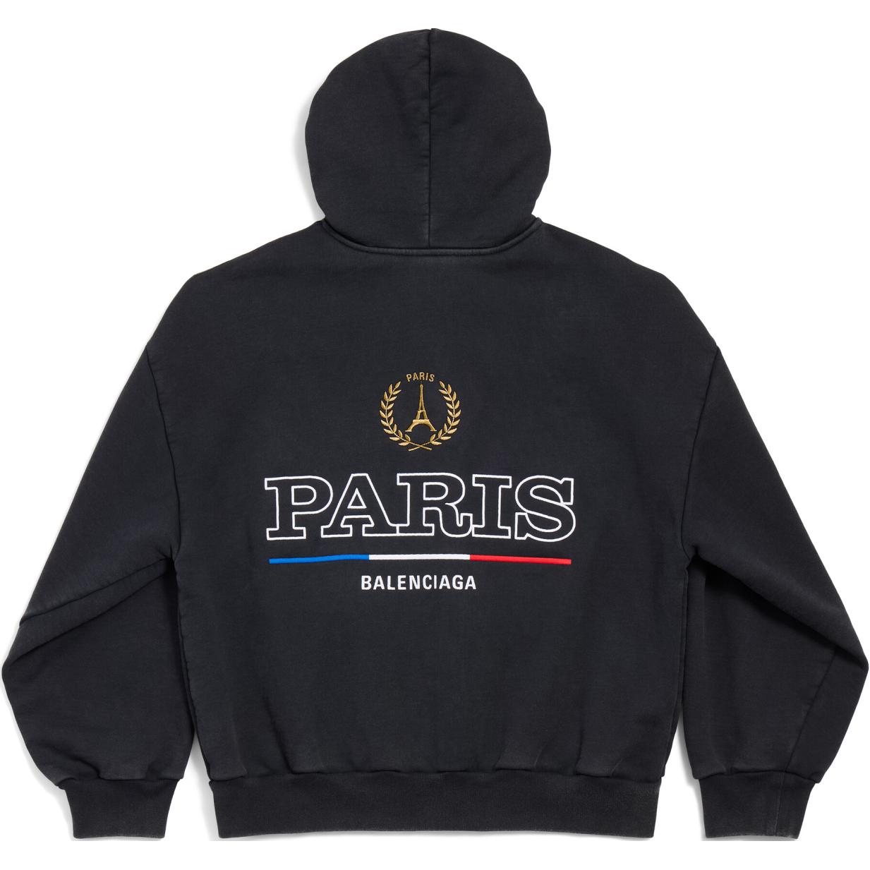 Lookbook 巴黎世家 FW24 字母印花拉链卫衣 男女同款 黑色休闲常规版型 803264TRVL11041