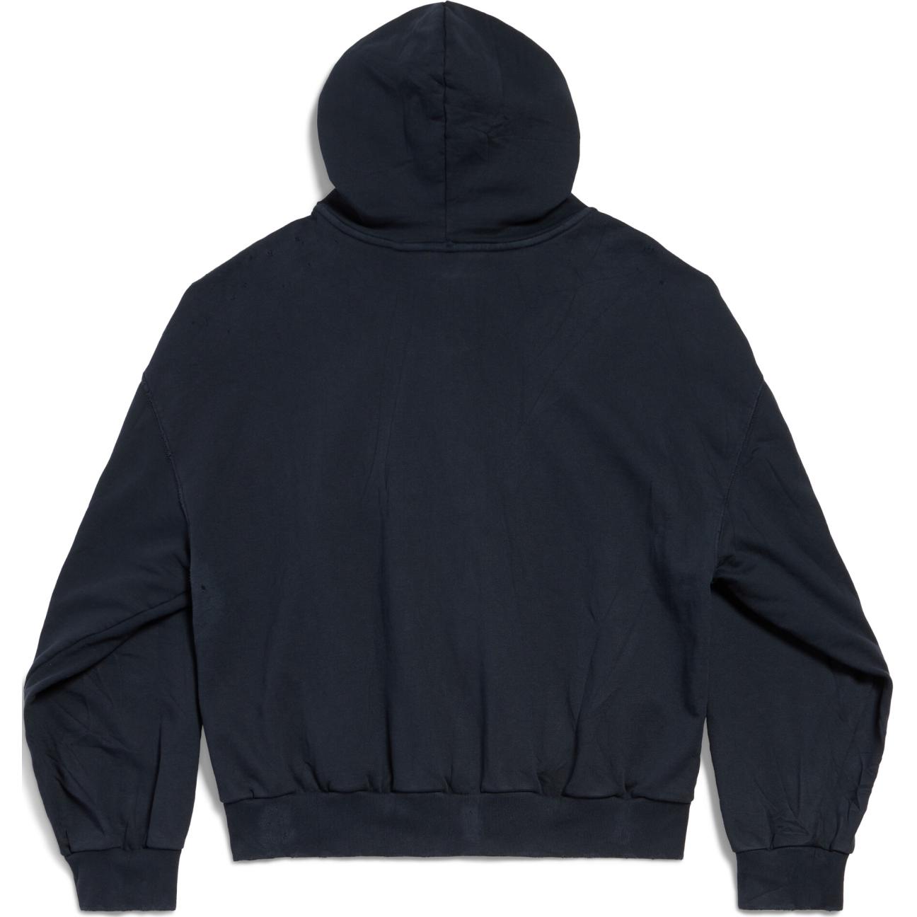 Balenciaga FW24 Letter Print Zip-Up Hoodie Unisex Navy Blue Regular Fit. 803264TRVO98065 圖 3