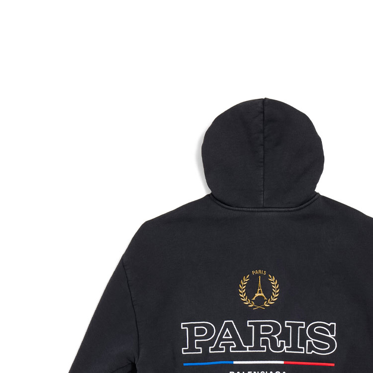 Shop 巴黎世家 FW24 字母印花拉链卫衣 男女同款 黑色休闲常规版型 803264TRVL11041