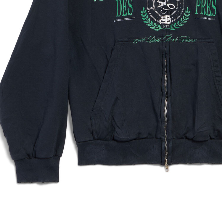 Balenciaga FW24 Letter Print Zip-Up Hoodie Unisex Navy Blue Regular Fit. 803264TRVO98065 圖 6