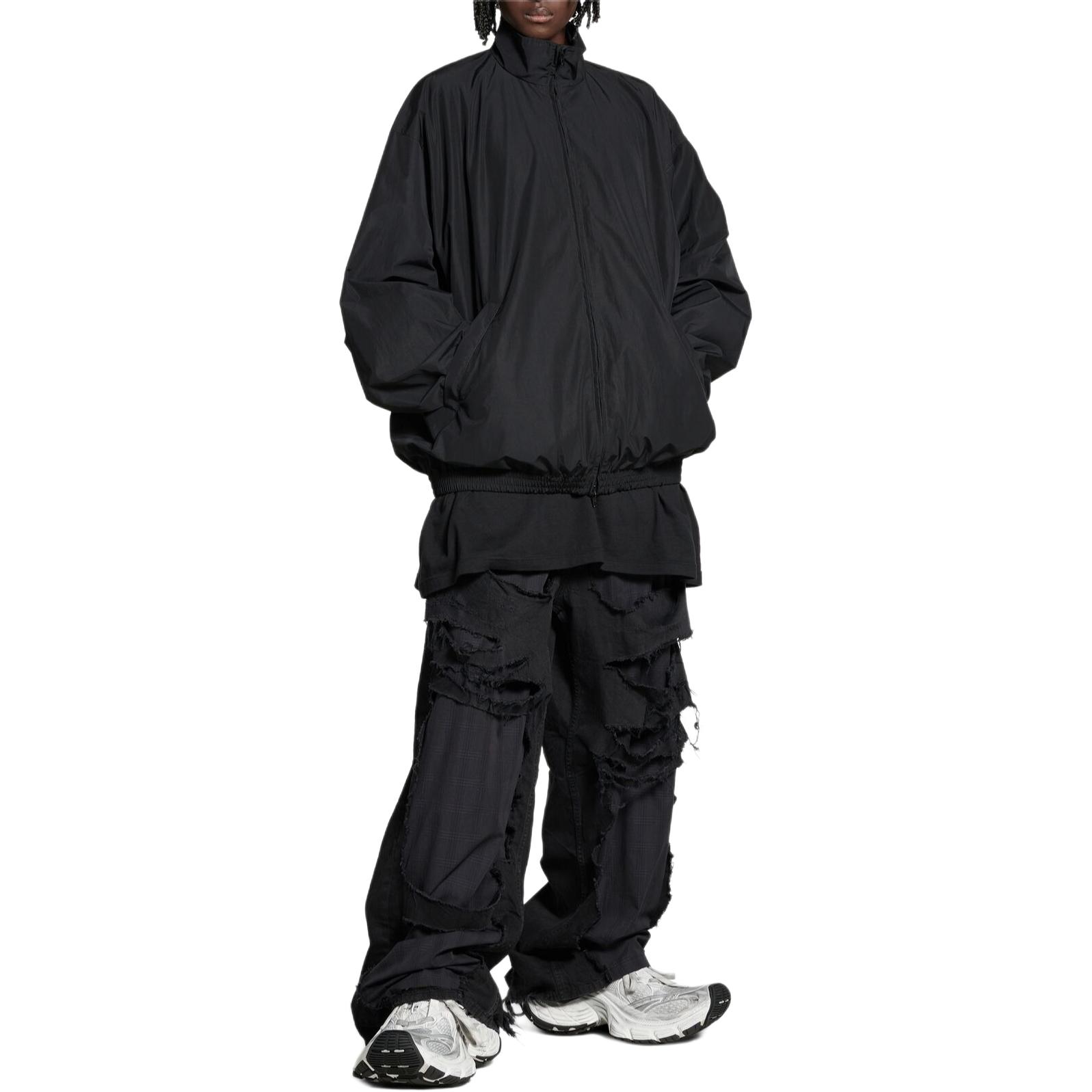 Balenciaga FW24 Letter Print Zip High-Neck Jacket Unisex Black Regular Fit. 794465TPQ381000 圖 4