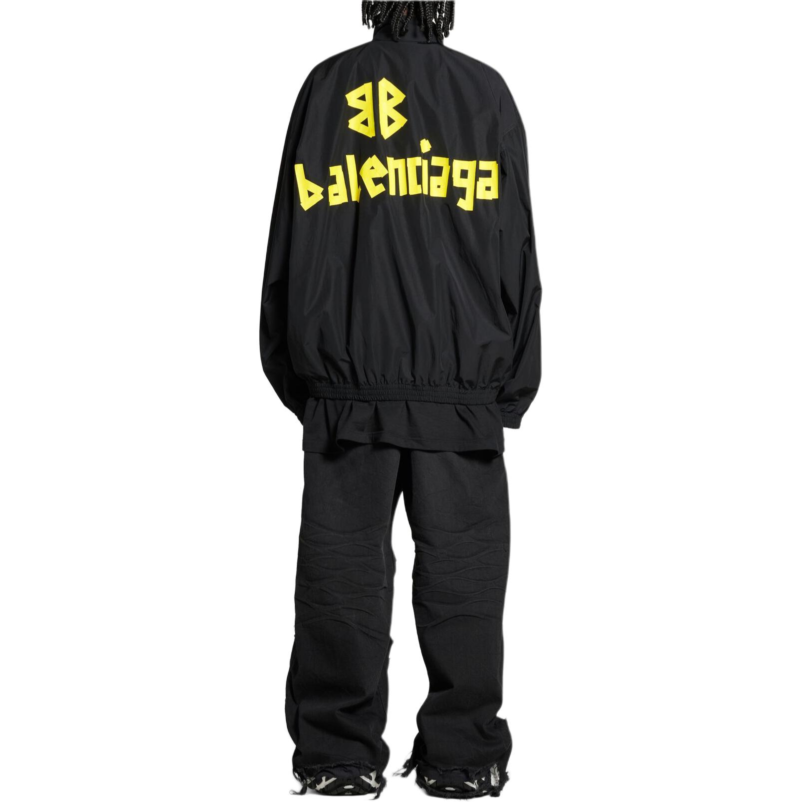 Balenciaga FW24 Letter Print Zip High-Neck Jacket Unisex Black Regular Fit. 794465TPQ381000 圖 5
