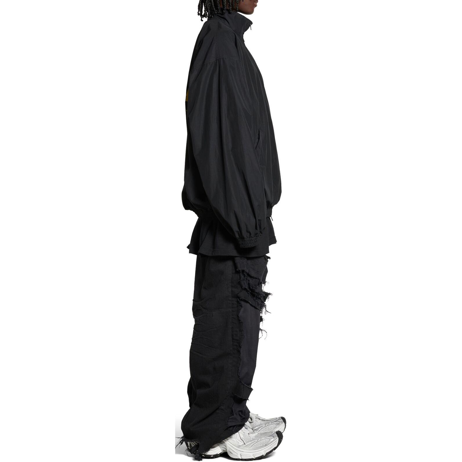 Balenciaga FW24 Letter Print Zip High-Neck Jacket Unisex Black Regular Fit. 794465TPQ381000 圖 6