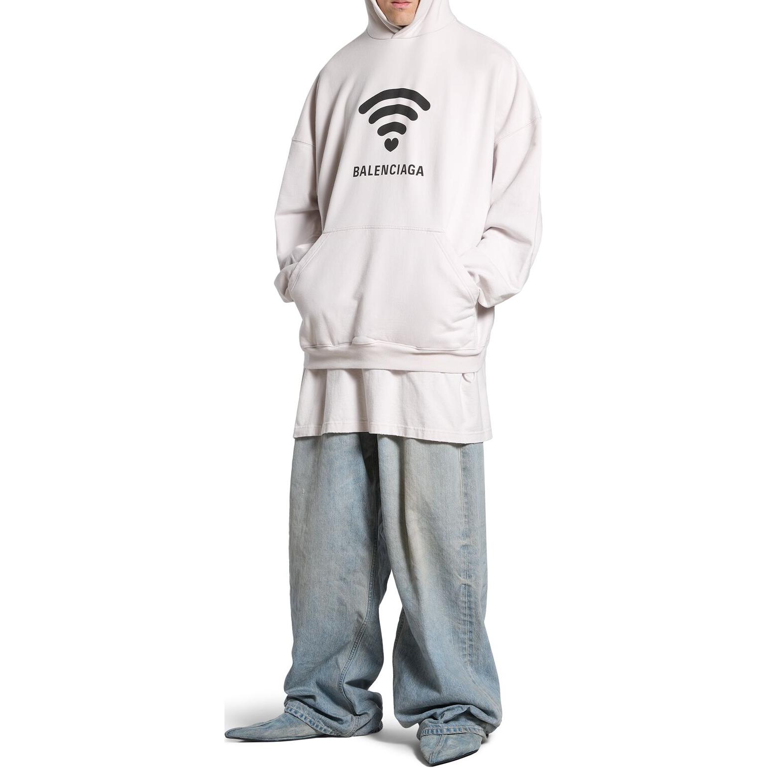 Balenciaga FW24 LO_VE Print Hoodie White Unisex Oversized Fit 739024TQVK33307 圖 4