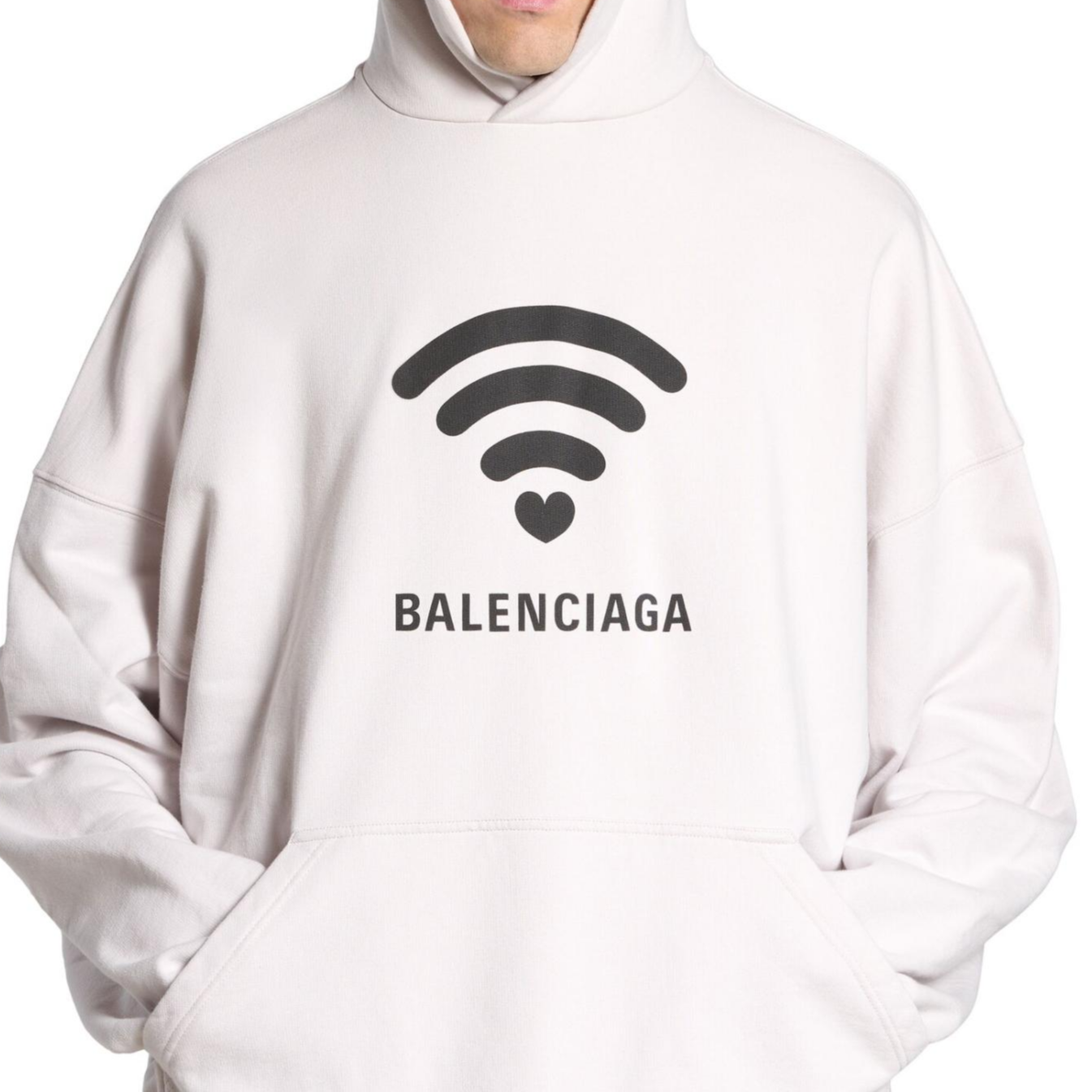 Balenciaga FW24 LO_VE Print Hoodie White Unisex Oversized Fit 739024TQVK33307 圖 7