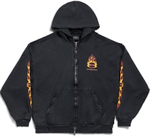 Balenciaga FW24 Logo Print Black Zip Hoodie Unisex Regular Fit. 770939TQVW91134 Balenciaga FW24 Logo Print Black Zip Hoodie Unisex Regular Fit. 770939TQVW91134