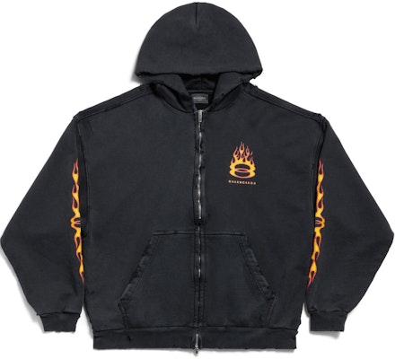 Balenciaga FW24 Logo Print Black Zip Hoodie Unisex Regular Fit. 770939TQVW91134 Order Balenciaga FW24 Logo Print Black Zip Hoodie Unisex Regular Fit. 770939TQVW91134